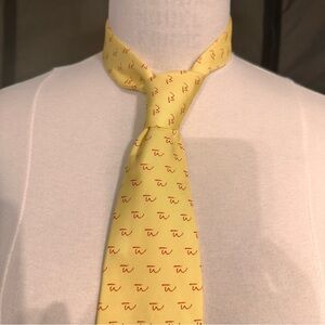 Vineyard Vines Custom Collection Tie Silk Yellow Office Classic Vintage Necktie